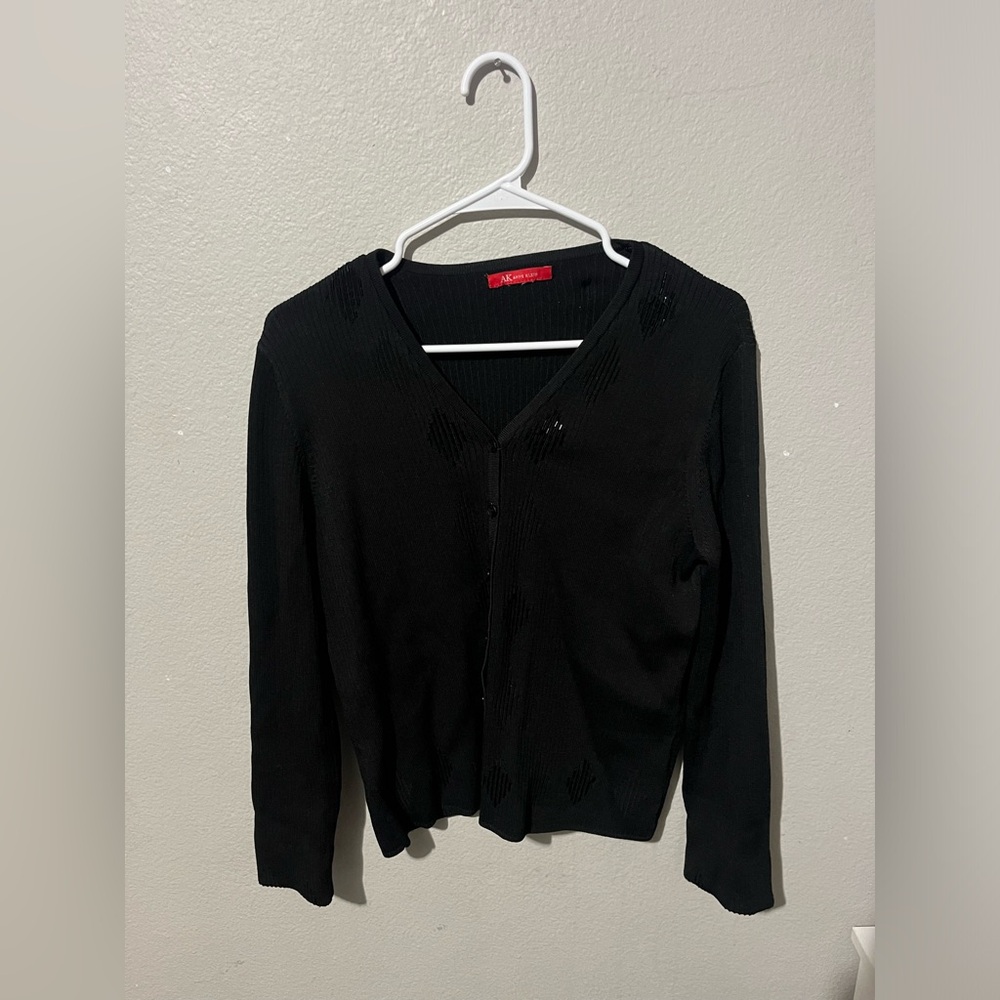 Vintage Beaded Black Cardigan - S/M Retro Anne Klein